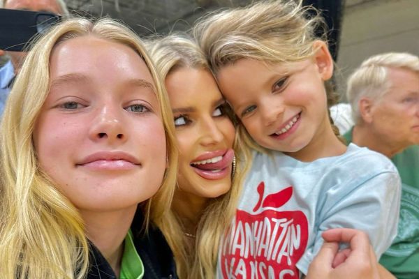 Jessica Simpson Shares Silly Snapshot Taken with Her Daughters at Her Son’s Basketball Game: ‘Cheerin’ for Ace’