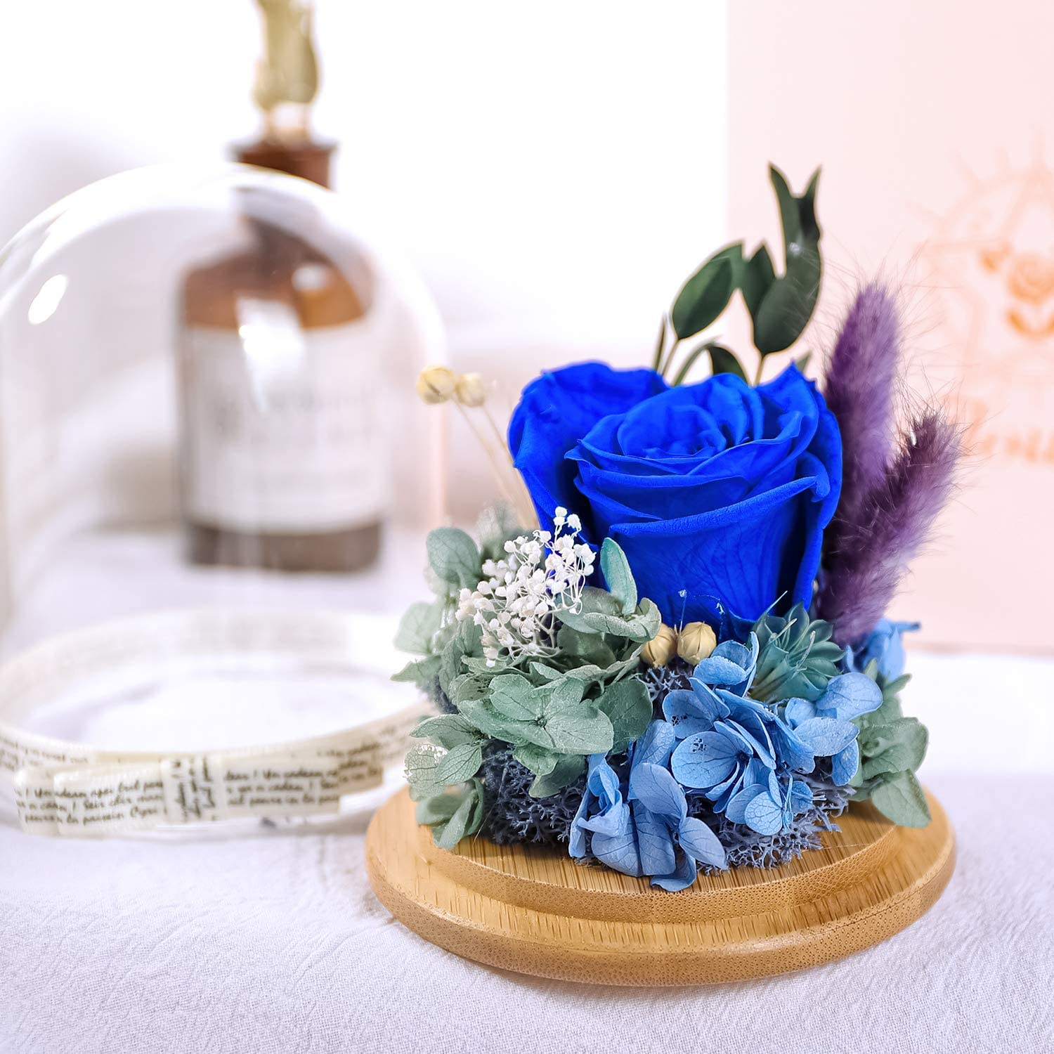 Preserved Flowers Rose for Women Mom Grandma Wife. Forever Eternal Blue Real Rose Gift Thanksgiving Christmas - Image 3