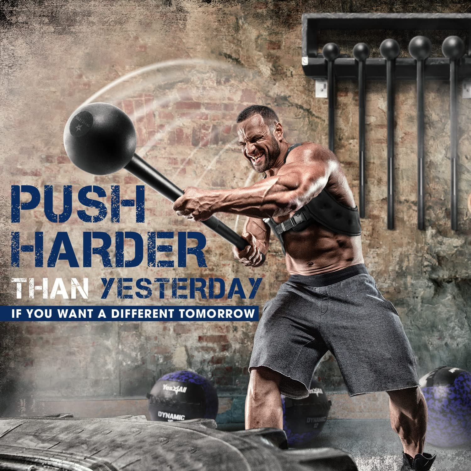 Steel Mace Bell for Strength Training - Support Full Body, Muscles, Shoulder, Grips & Forearms Workouts to Rehabilitation, Stretching 5, 7, 10, 15, 20, 25, 30Lb for Woman & Man - Image 3