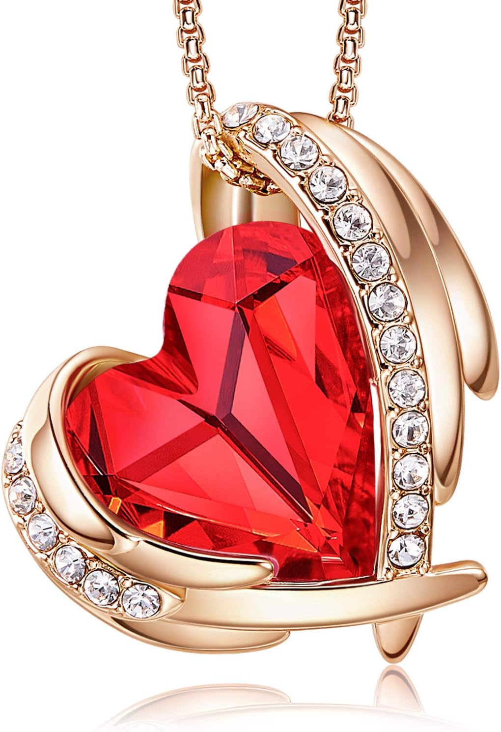 Mothers Day Gifts for Mom,Love Heart Pendant Necklaces for Women, Silver Tone Rose Gold Tone Birthstone Jewelry Gifts for Wife Her