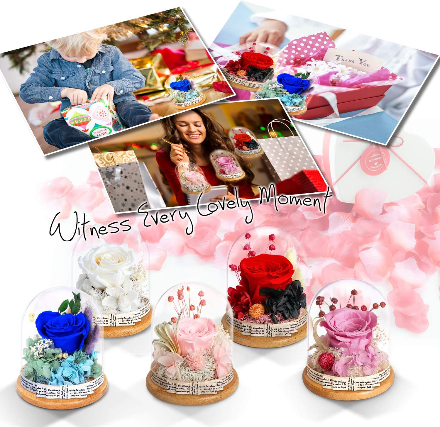 Preserved Flowers Rose for Women Mom Grandma Wife. Forever Eternal Blue Real Rose Gift Thanksgiving Christmas - Image 7