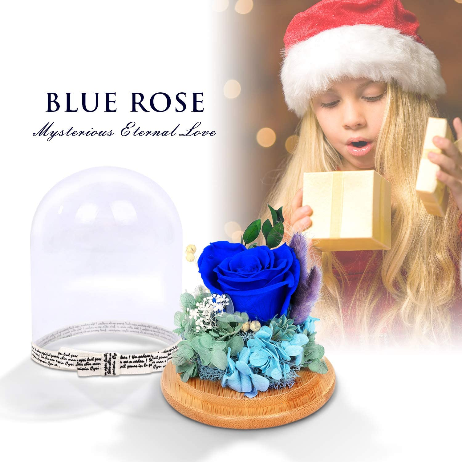 Preserved Flowers Rose for Women Mom Grandma Wife. Forever Eternal Blue Real Rose Gift Thanksgiving Christmas - Image 6